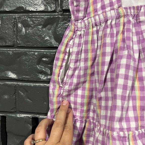 Floral Checkered Girl Cotton Dress - Picture 3 of 5